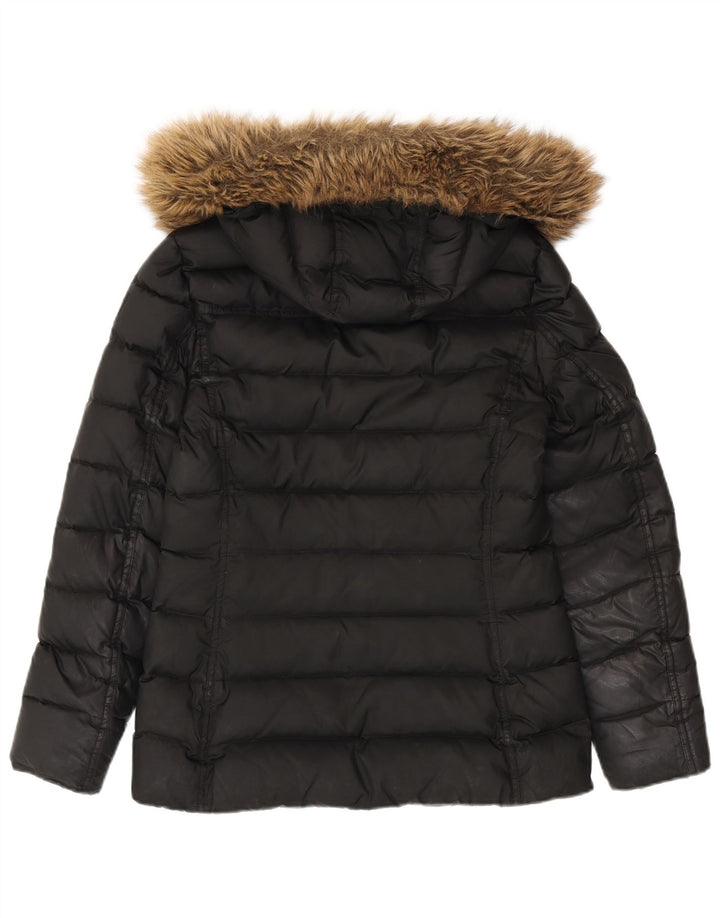 Jachetă căptușită cu glugă pentru femei Tommy Hilfiger UK 10 Poliester negru mic