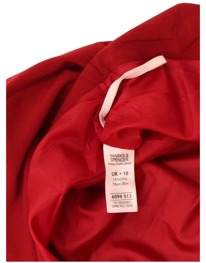 Fustă A-Line pentru femei Marks & Spencer UK 18 XL W38 Poliester roșu