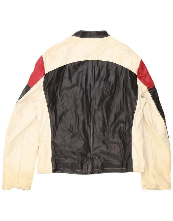 Jachetă vintage din piele pentru bărbați, UK 42 XL, negru, bloc de culoare