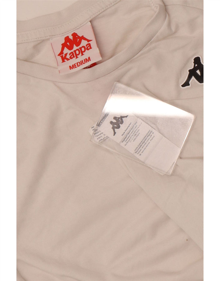 Tricou grafic pentru bărbați Kappa Top mediu alb din bumbac color bloc