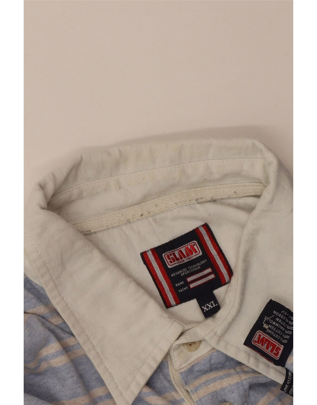 Tricou polo cu mânecă lungă pentru bărbați Slam 2XL, bumbac cu dungi albastre