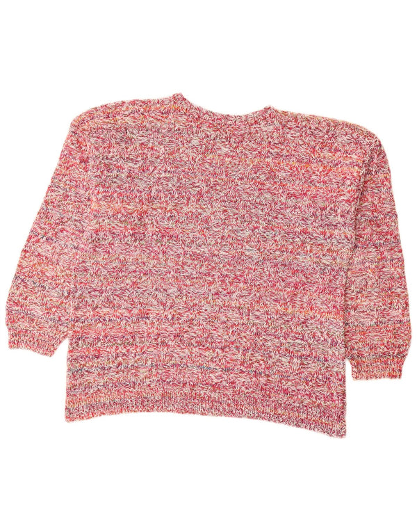 Pulover VINTAGE pentru damă cu gât de barcă, UK 18 XL, roz pete