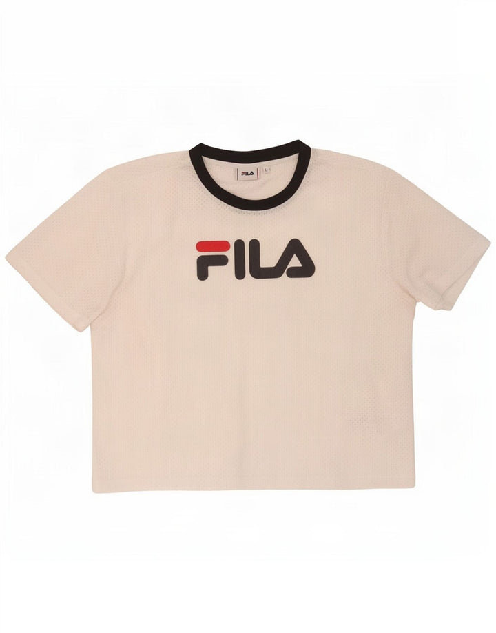 Tricou cu grafic Fila pentru femei Top UK 16 Poliester alb mare
