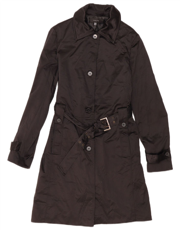 ZARA Womens Trench Coat UK 18 XL Black Polyester