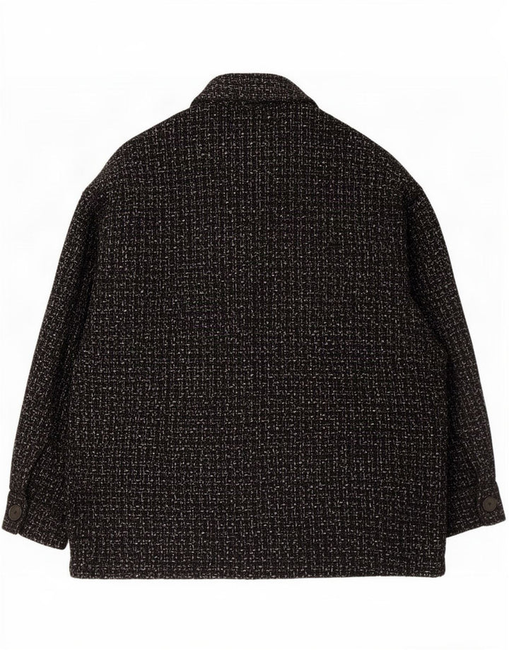 Jachetă utilitare supradimensionată pentru femei Zara UK 14 Medium Black Check Bumbac