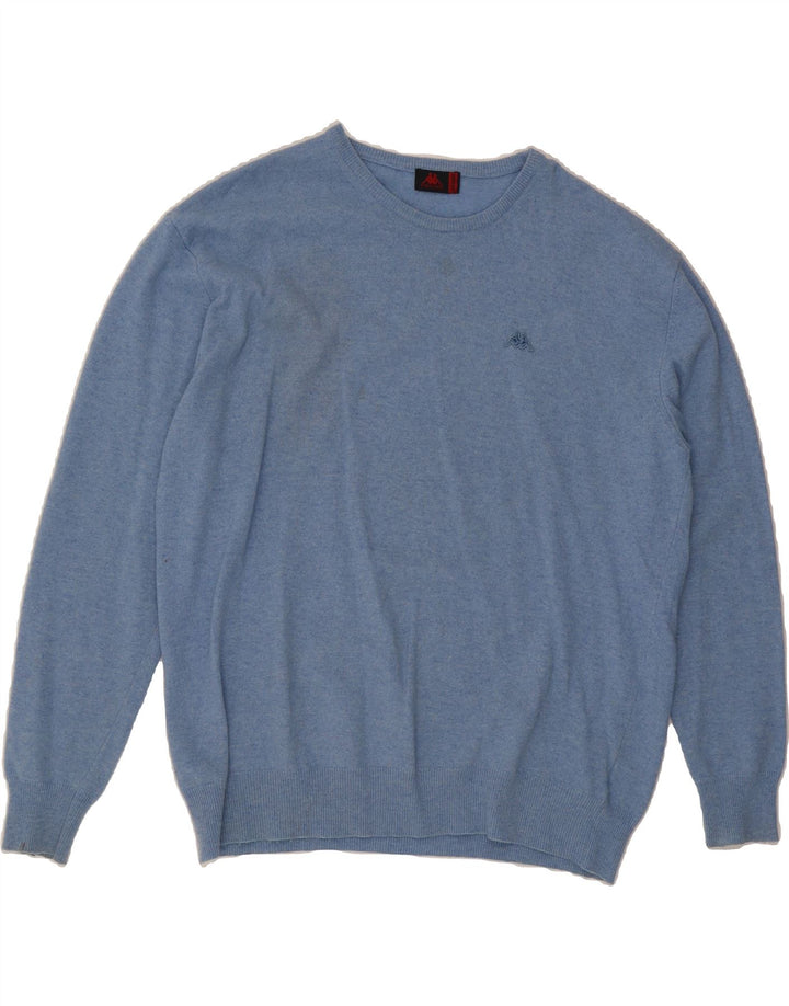 KAPPA Mens Crew Neck Jumper Sweater 2XL Blue Wool Vintage Kappa and Second-Hand Kappa from Messina Hembry 