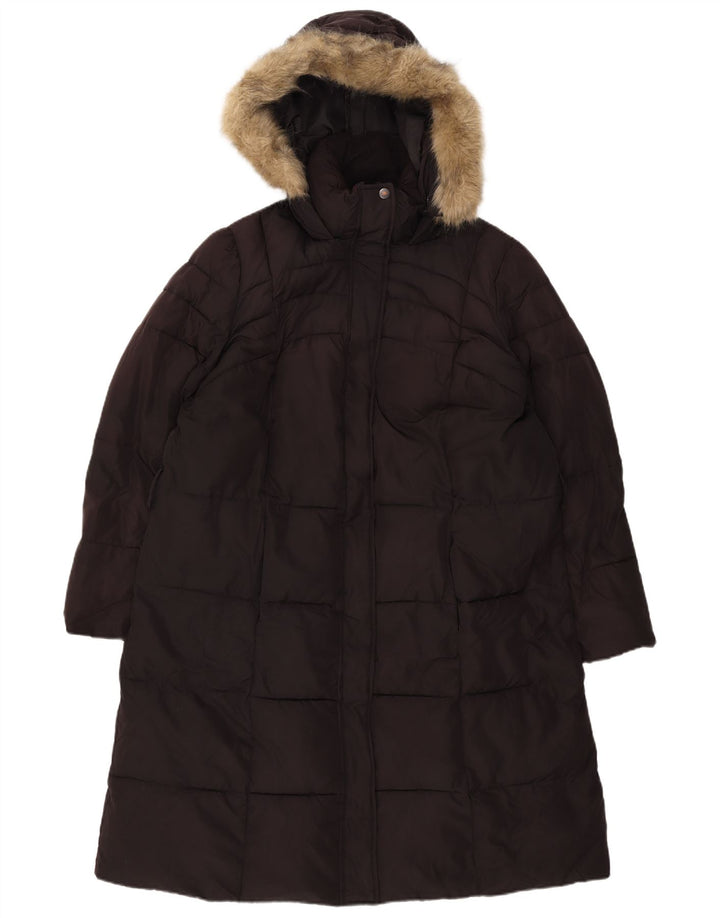 Palton căptușit cu glugă pentru femei Marks & Spencer UK 18 XL Poliester negru