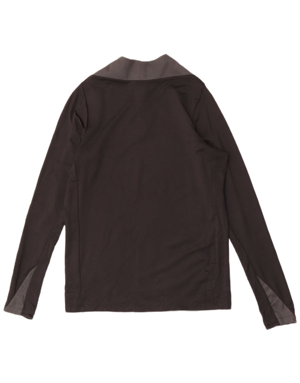 Top de trening pentru bărbați Dri Fit, cu fermoar și gât, negru, colorblock