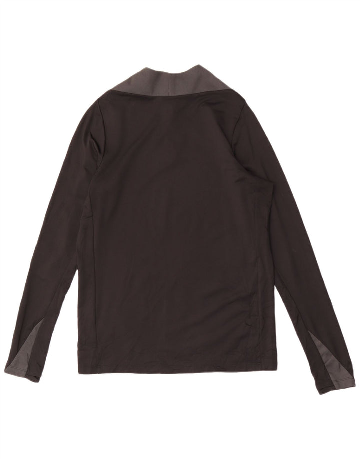 Top de trening pentru bărbați Dri Fit, cu fermoar și gât, negru, colorblock
