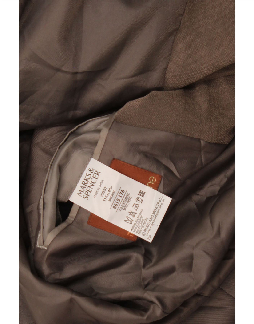 Jachetă pentru bărbați Marks & Spencer cu 3 nasturi, UK 46 XL, poliester gri