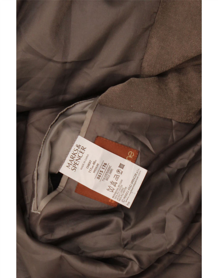 Jachetă pentru bărbați Marks & Spencer cu 3 nasturi, UK 46 XL, poliester gri