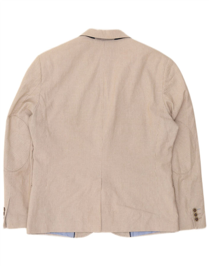 Jachetă pentru bărbați Marks & Spencer, cu 2 nasturi, cu dungi mari, bej, EU 50