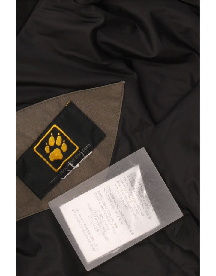 Jack Wolfskin pentru bărbați jachetă de vânt cu glugă, UK 40, poliester maro mare