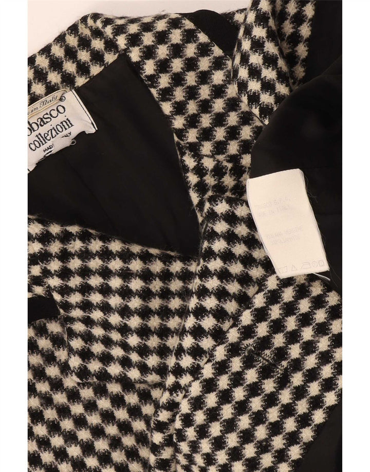Jachetă Blazer pentru femei Tabasco UK 12 Medium Negru Geometric Lână virgină
