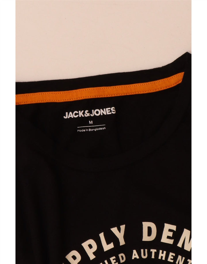 Tricou cu grafic Jack & Jones pentru bărbați Top mediu din bumbac negru