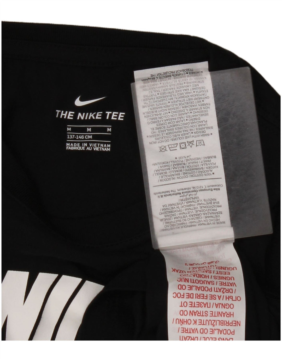 Top cu grafică crop NIKE pentru fete, cu mânecă lungă, 10-11 ani, bumbac mediu negru