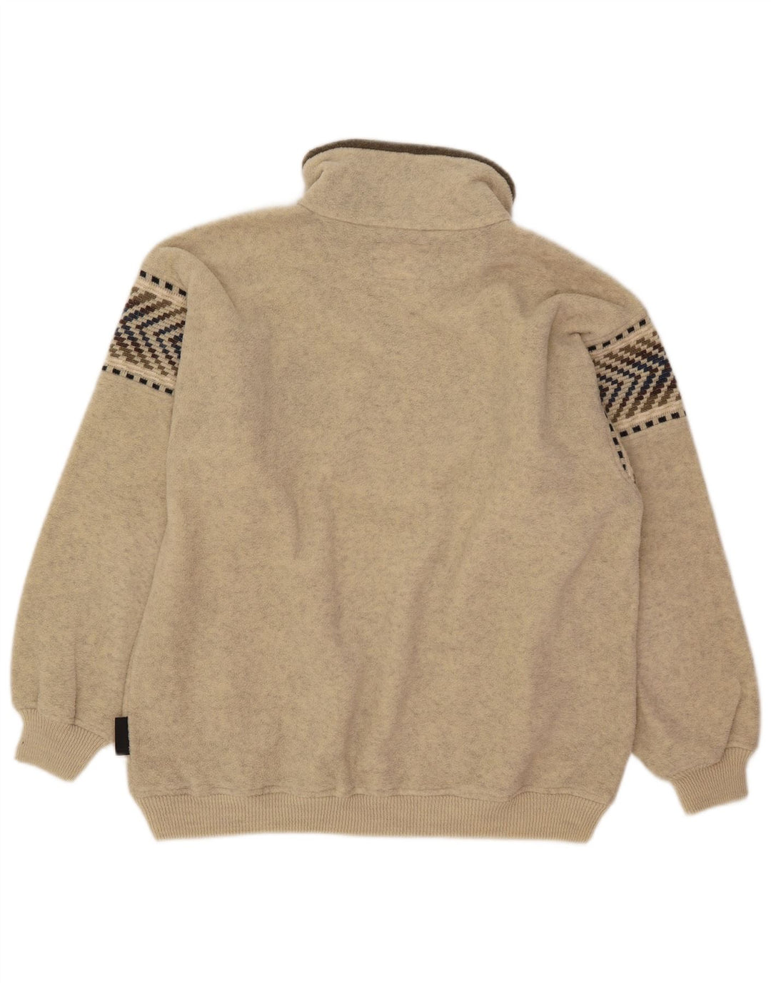 Pulover din lână pentru bărbați Silvy, cu fermoar, 2XL, bej, lână geometrică