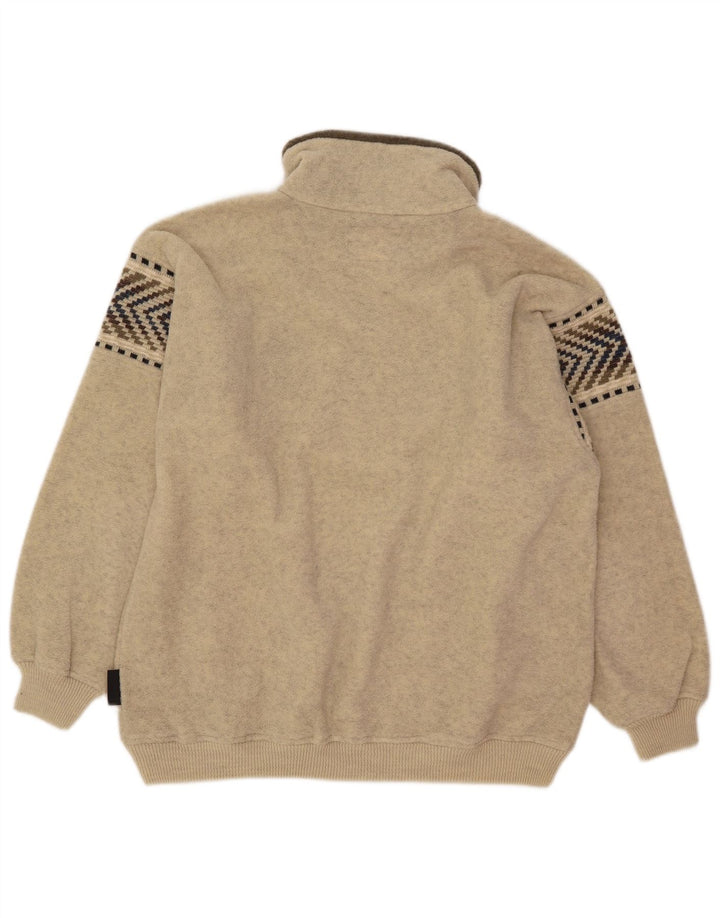 Pulover din lână pentru bărbați Silvy, cu fermoar, 2XL, bej, lână geometrică