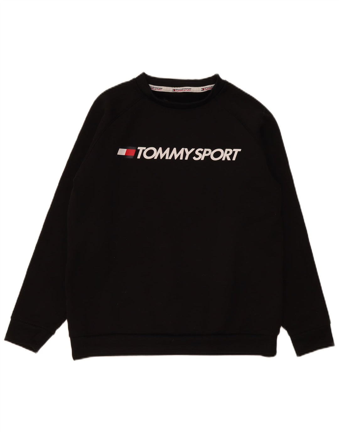Pulover cu grafic pentru femei Tommy Hilfiger, UK 16 Poliester negru mare