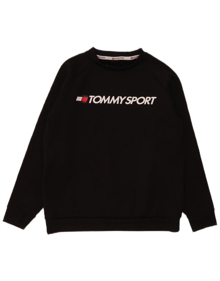 Pulover cu grafic pentru femei Tommy Hilfiger, UK 16 Poliester negru mare
