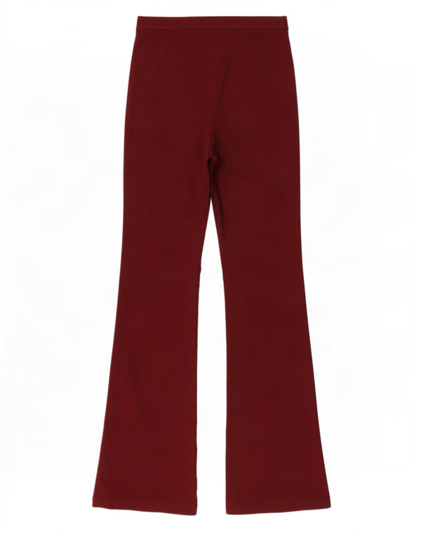 Pantaloni de damă Zara Casual Flare EU 40 Medium W30 L32 Burgundy