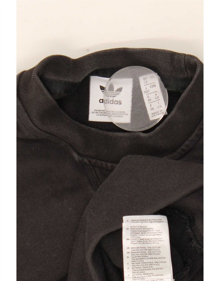 Pulover adidas pentru femei grafic supradimensionat UK 12 bumbac mediu negru