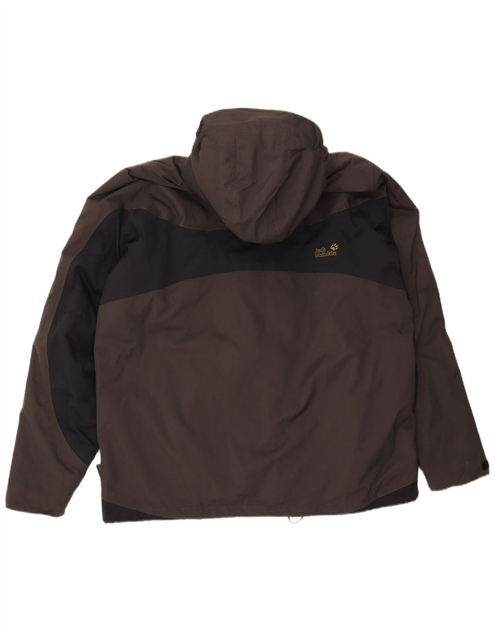 Jack Wolfskin jachetă de vânt cu glugă pentru bărbați UK 46/48 2XL gri Colorblock