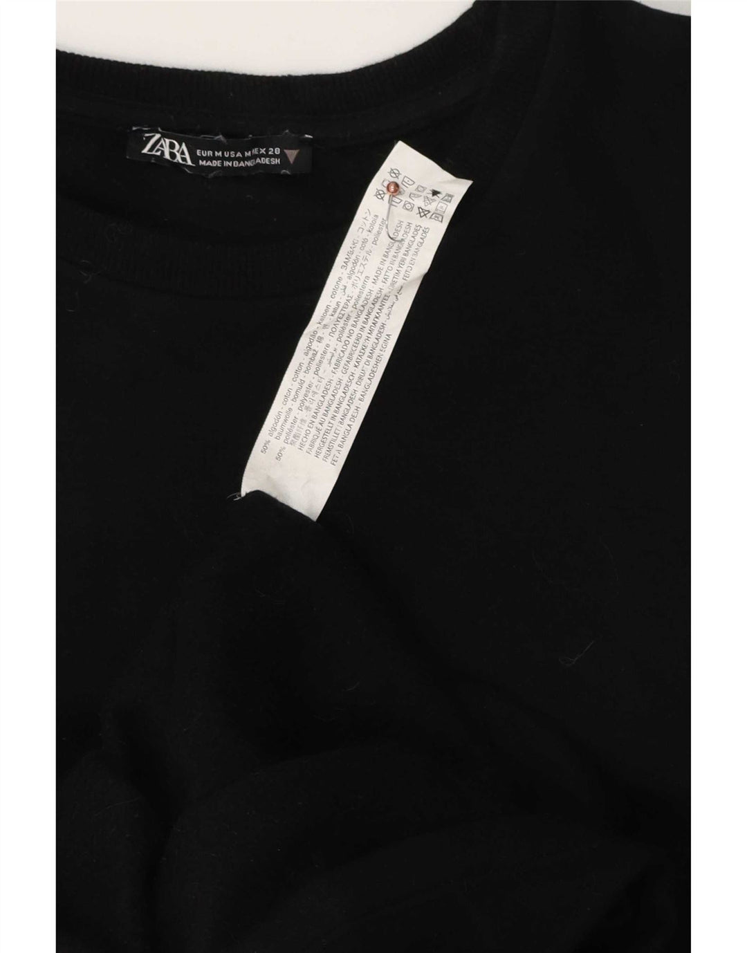 Rochie schimbătoare cu mânecă lungă pentru femei Zara UK 14 Bumbac mediu negru