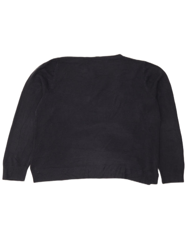 Pulover pentru femei Marks & Spencer cu decolteu triplu UK 20 2XL Bleumarin Acrilic