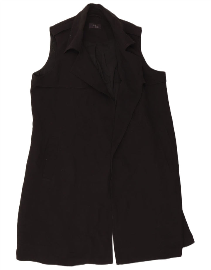 Jachetă pentru femei Marks & Spencer cu paragate fără mâneci, UK 18 XL, negru