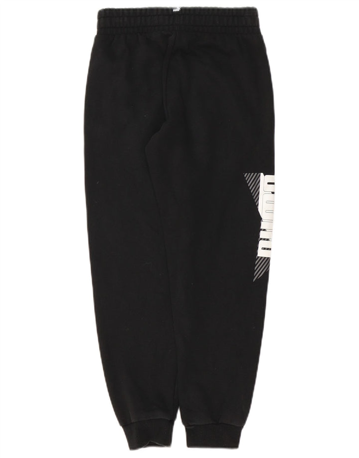 Pantaloni de trening grafic PUMA pentru băieți Pantaloni de jogging 9-10 ani bumbac negru