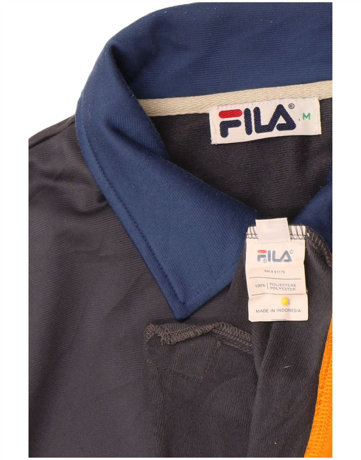 Jachetă de top pentru trening Fila pentru bărbați, poliester color block, albastru marin mediu