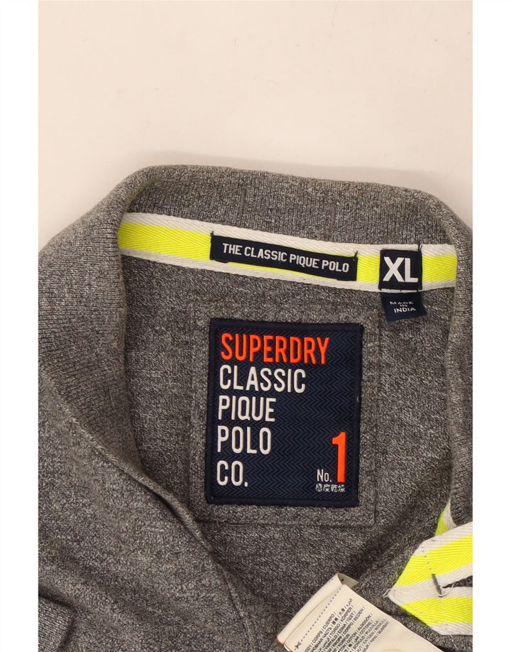 SUPERDRY tricou polo pentru bărbați XL bumbac gri