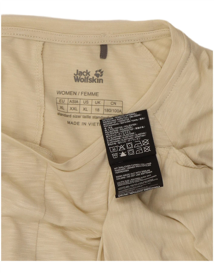 Jack Wolfskin Top pentru femei cu mânecă lungă UK 18 XL, poliester cu pături bej