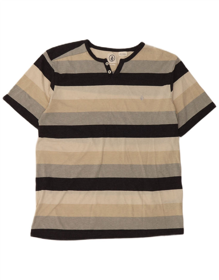 Tricou pentru bărbați Volcom Top mare din bumbac cu dungi multicolore
