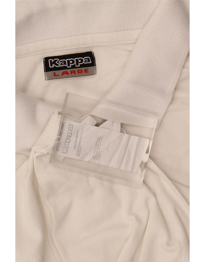 KAPPA Mens Polo Shirt Large White Cotton