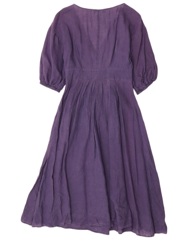 Max & Co. Rochie Maxi pentru Femei cu mâneci 3/4 UK 6 XS Bleumarin Ramie
