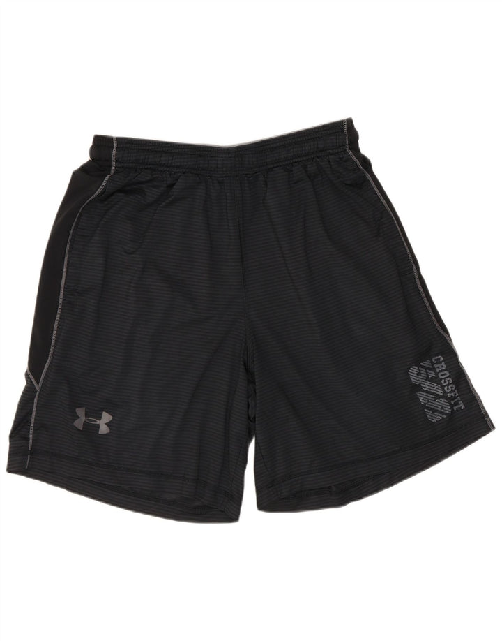 Pantaloni scurți sport grafic Under Armour pentru bărbați, medii, negru, cu dungi