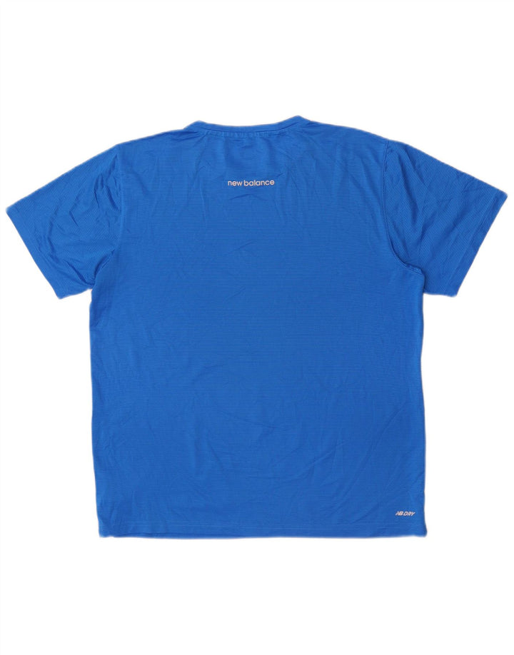 Tricou pentru bărbați New Balance Top Medium Blue Pinstripe Poliester