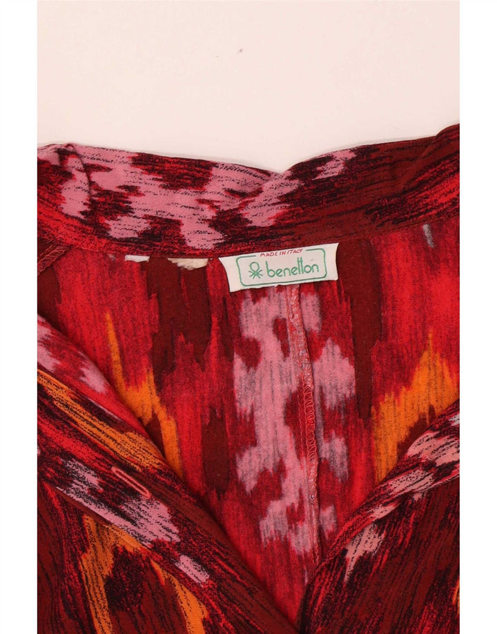 Bluză cămașă pentru femei Benetton UK 12 Medium Red Ikat