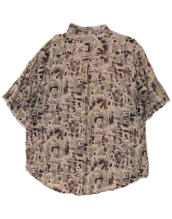 Cămașă cu mânecă scurtă pentru bărbați de epocă, cu model abstract, raion XL multicolor