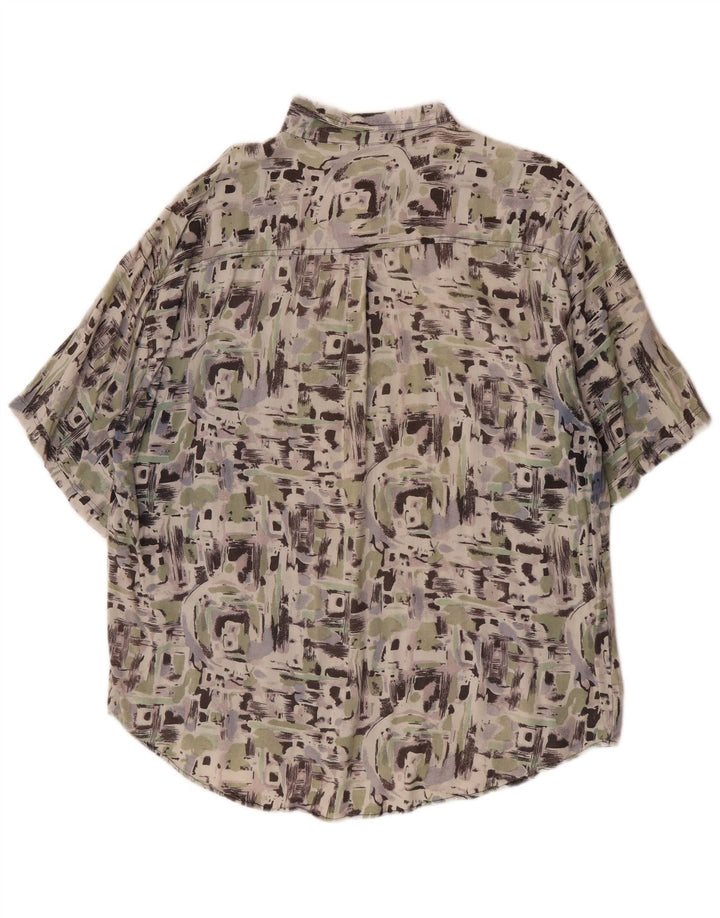 Cămașă cu mânecă scurtă pentru bărbați de epocă, cu model abstract, raion XL multicolor
