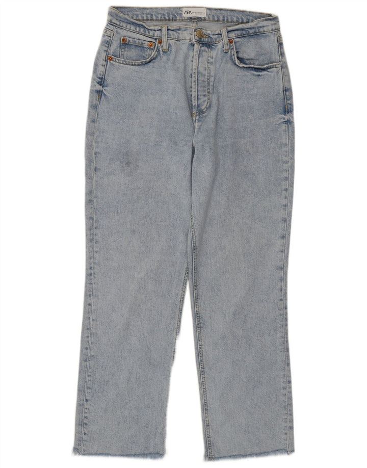 Blugi drepti pentru femei Zara EU 40 Medium W30 L26 Albastru