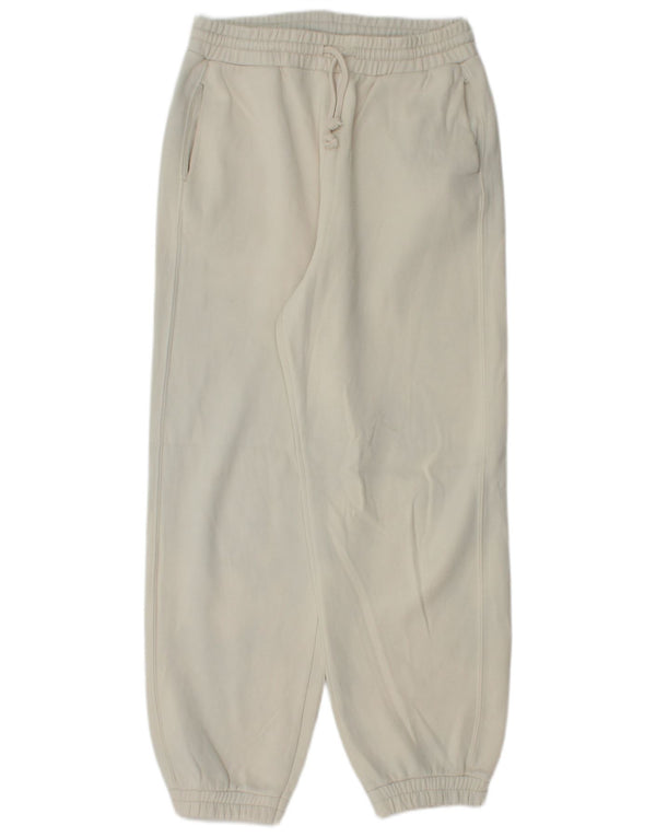 Pantaloni de trening Zara pentru femei, cu croiala largi, pantaloni de jogging UK 14 Medium Off White