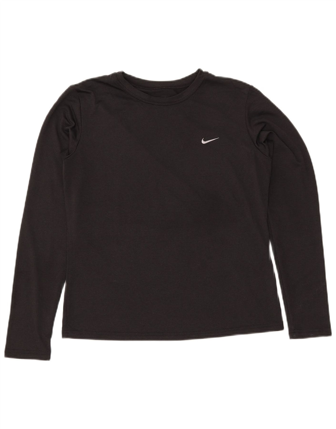 Top cu mânecă lungă NIKE Dri Fit pentru femei US 8/10 Poliester mediu negru