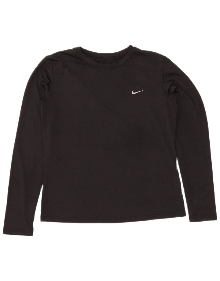 Top cu mânecă lungă NIKE Dri Fit pentru femei US 8/10 Poliester mediu negru