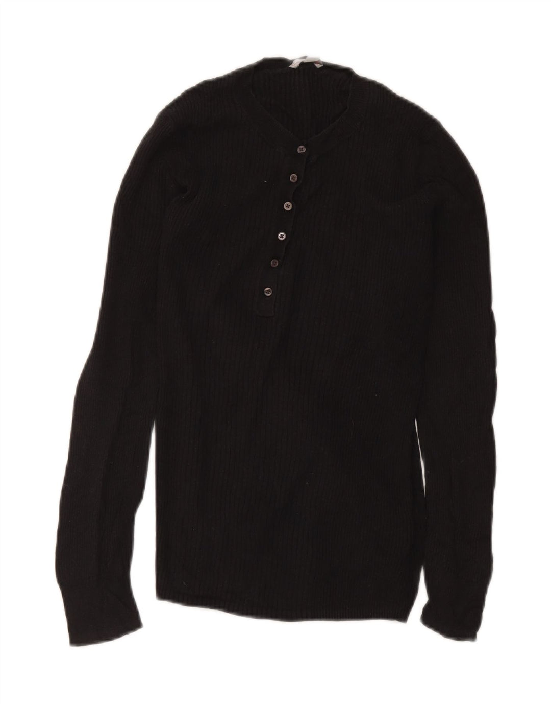 Gap Femei Tricotat Regular Fit Top cu mânecă lungă UK 12 Medium Black Viscose