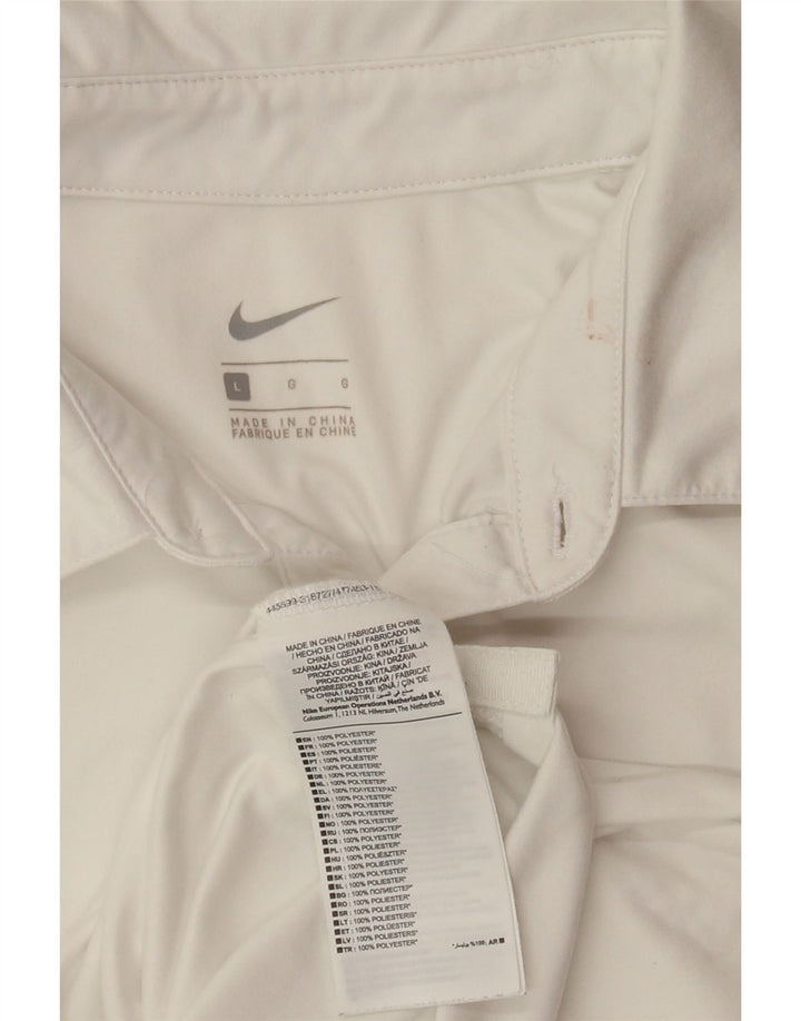 Tricou polo NIKE pentru bărbați, mare, alb, din poliester