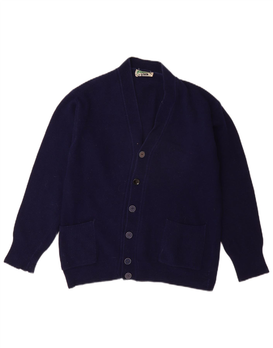 Pulover cardigan pentru băieți BENETTON 13-14 ani Lână bleumarin