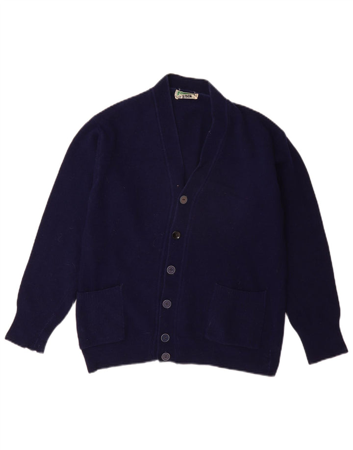 Pulover cardigan pentru băieți BENETTON 13-14 ani Lână bleumarin